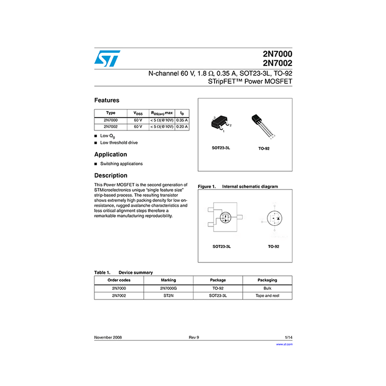 N St N Channel V Stripfet Power Mosfet Datasheet