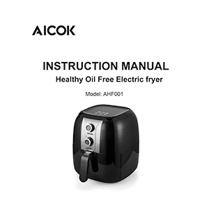 Aicok AHF001 Air Fryer Instruction Manual