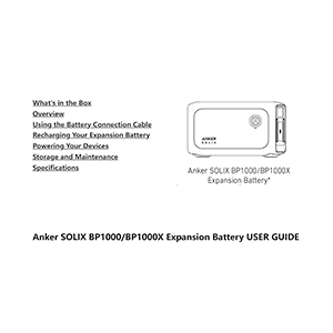 Anker SOLIX BP1000 Expansion Battery User Manual