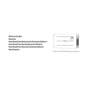 Anker SOLIX BP2600 Expansion Battery User Manual