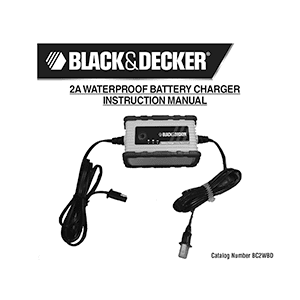 Black & Decker BC2WBD 2-Amp Battery Charger / Maintainer Instruction Manual