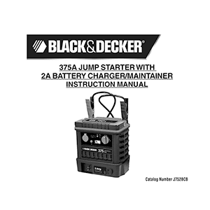 Black & Decker J752BCB 750A peak Jump Starter (with Battery Charger) Instruction Manual