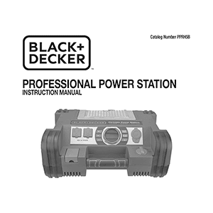 Black+Decker PPRH5B / PPRH5BCA 900A/1000A peak Jump Starter / Portable Power Station Instruction Manual