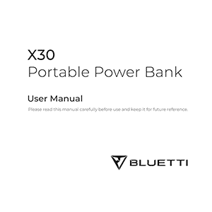 Bluetti X30 Portable Power Bank User Manual