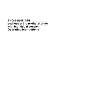 BN-LINK BND-60/SU105 Digital Timer Operating Instructions