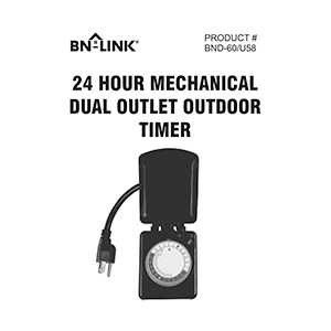 BN-LINK BND-60/U58 Mechanical Timer Instruction Manual