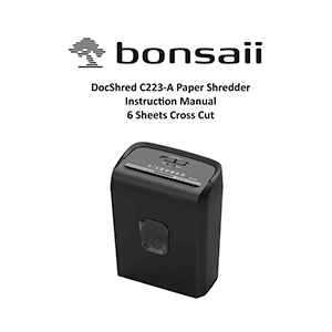 Bonsaii DocShred C223-A Paper Shredder Instruction Manual