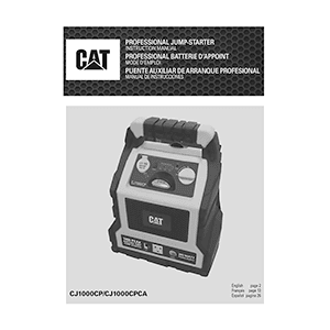 CAT CJ1000CP / CJ1000CPCA Professional Jump-Starter Instruction Manual