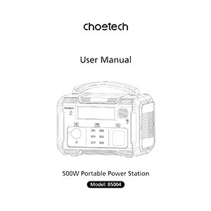 Choetech BS004 Portable Power Station 500W/484Wh User Manual