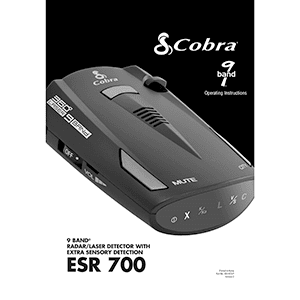 Cobra ESR700 Radar/Laser Detector Operating Instructions