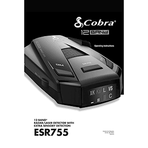 Cobra ESR755 Radar/Laser Detector Operating Instructions