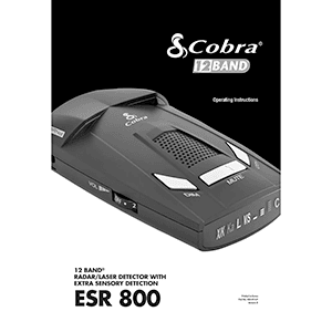 Cobra ESR800 Radar/Laser Detector Operating Instructions