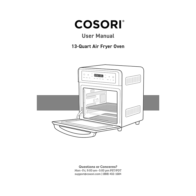 Cosori CAFR121SUS 13quart Air Fryer Oven User Manual