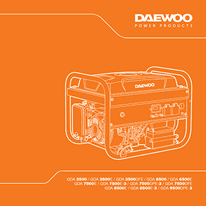 Daewoo GDA 3500 Petrol Generator Instruction Manual