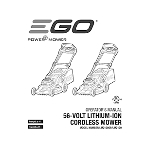 EGO Power+ LM2100 21" Cordless Lawn Mower Operator's Manual