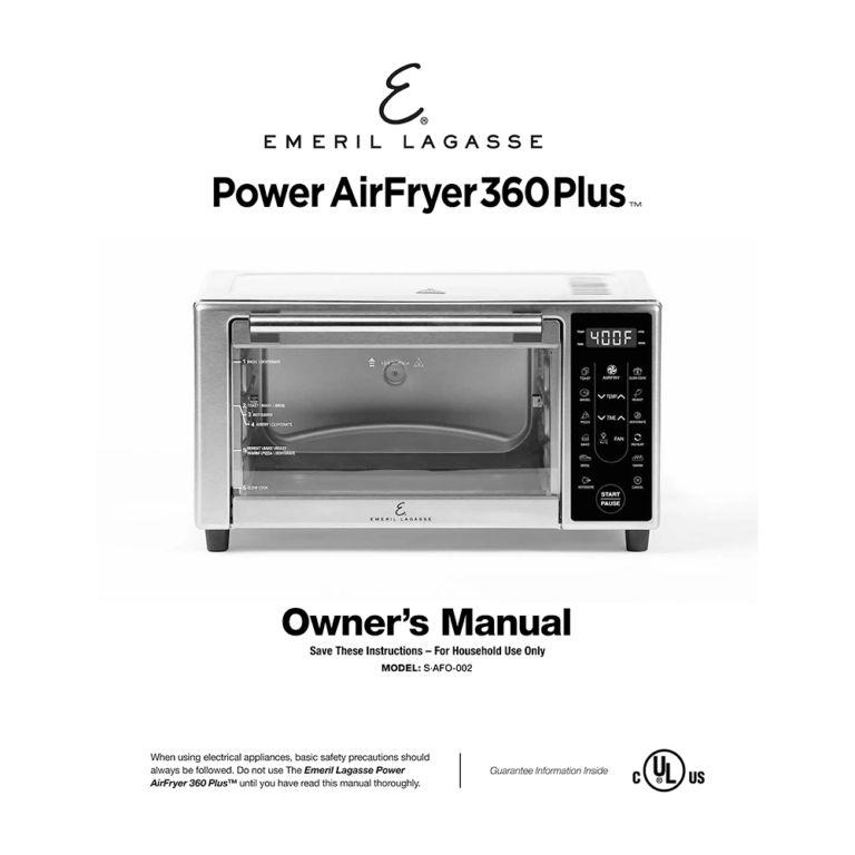 Emeril Lagasse Power AirFryer 360 Plus S-AFO-002 User Manual