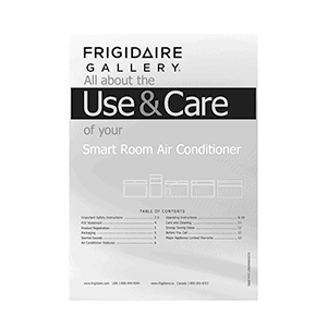 Frigidaire Gallery FGRC0844S1 8,000 BTU Cool Connect Smart Room Air Conditioner Use and Care Manual