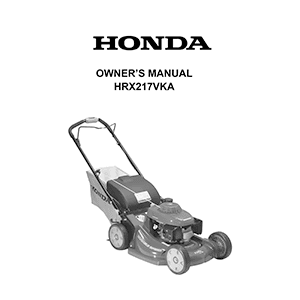 Honda HRX217VKA 21" Lawn Mower Owner's Manual