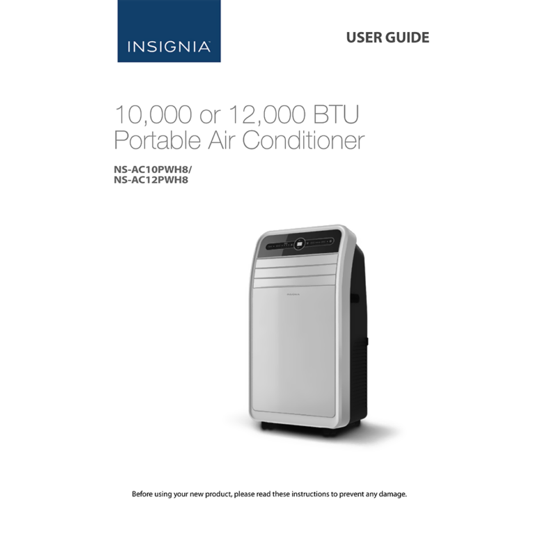 Insignia 10000btu Portable Air Conditioner Ns Ac10pwh8 Manual 6776