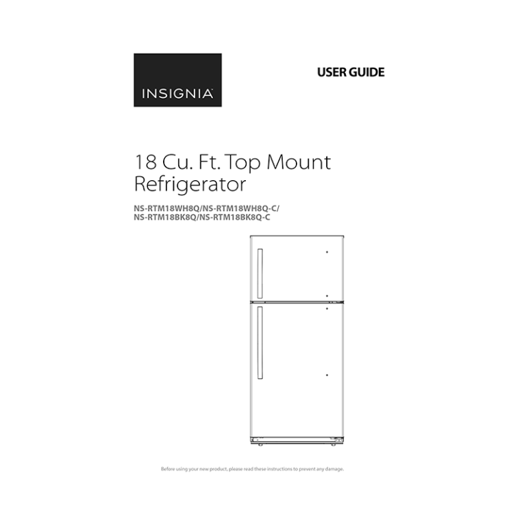 Insignia TopFreezer Refrigerator NSRTM18WH8Q User Manual