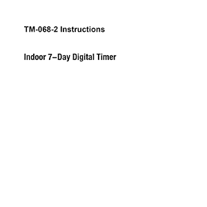 KAB TM-068-2 Digital Timer Instruction Manual