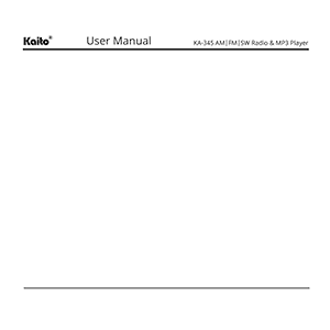 Kaito KA345 AM/FM/SW Radio User Manual