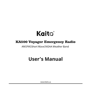 Kaito KA500 Voyager Emergency Radio User's Manual