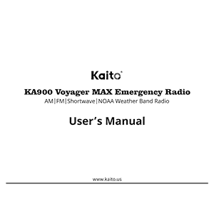 Kaito KA900 Voyager MAX Emergency Radio User's Manual