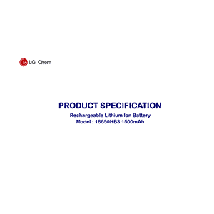 LG Chem 18650HB3 Rechargeable Lithium Ion Battery Datasheet