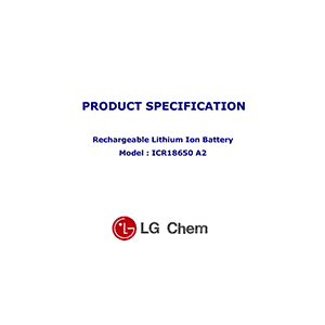 LG Chem ICR18650 A2 Rechargeable Lithium Ion Battery Datasheet