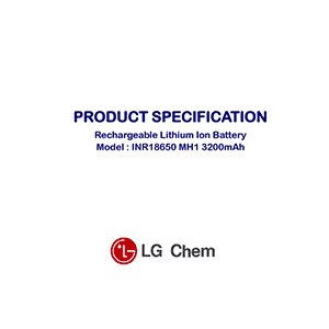 LG Chem INR18650 MH1 Rechargeable Lithium Ion Battery Datasheet