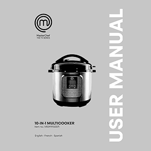 MasterChef 6.3QT 10-in-1 Multicooker VRD919102071 User Manual