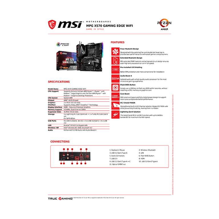 Msi Mpg X570 Gaming Edge Wifi Motherboard User Manual 5529