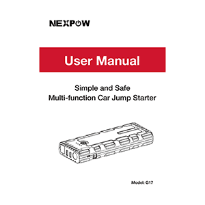 NEXPOW 2000A peak Jump Starter G17 User Manual