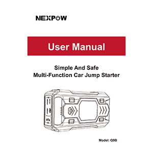 NEXPOW 2500A peak Jump Starter Q9B User Manual