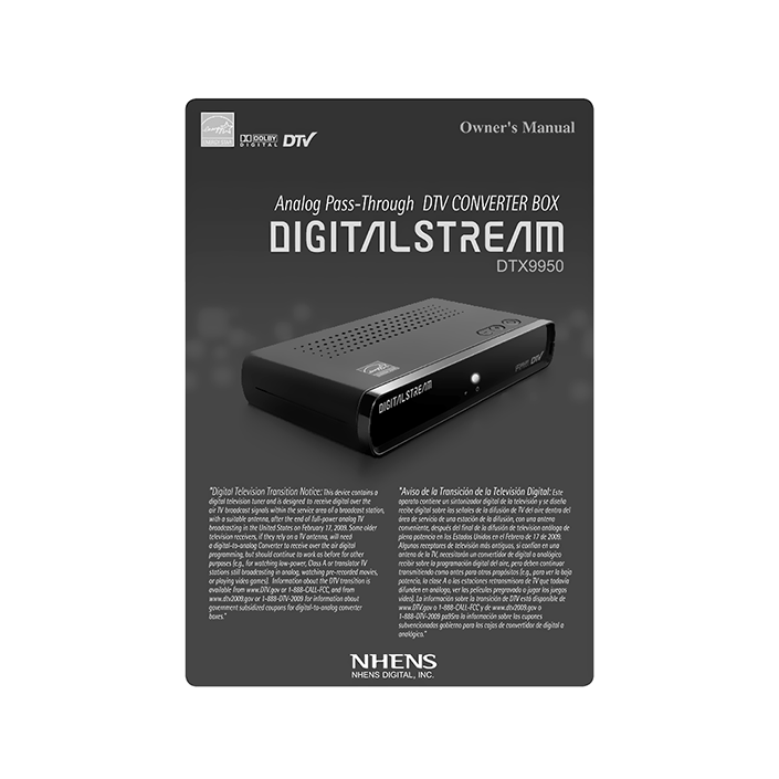 Digital Stream DTX9950 ATSC Digital Converter Box User Manual