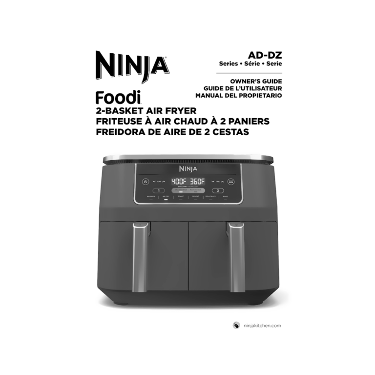 ninja foodi 2 basket air fryer manual español