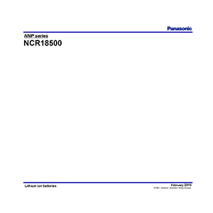 Panasonic NCR18500 Lithium-ion Rechargeable Battery Datasheet