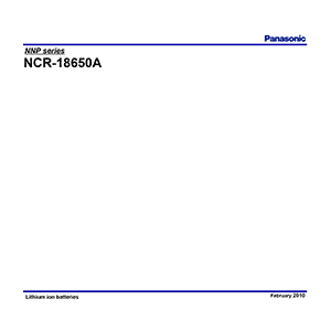 Panasonic NCR18650A Lithium-ion Rechargeable Battery Datasheet