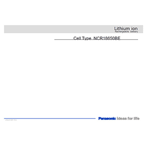 Panasonic NCR18650BE Lithium-ion Rechargeable Battery Datasheet