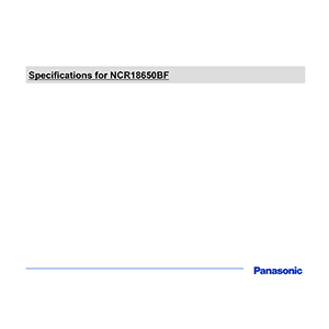 Panasonic NCR18650BF Lithium-ion Rechargeable Battery Datasheet