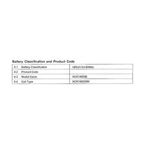 Panasonic NCR18650BM Lithium-ion Rechargeable Battery Datasheet