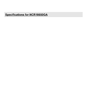 Panasonic NCR18650GA Lithium-ion Rechargeable Battery Datasheet