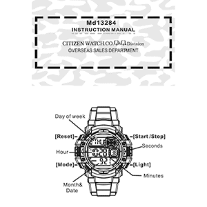 Q&Q M143 Cal MD13284 Watch Instruction Manual