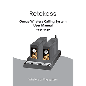 Retekess T111 Queue Wireless Calling System User Manual