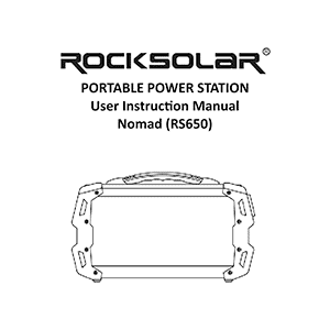 Rocksolar Nomad 400W/444Wh Portable Power Station RS650 User Manual