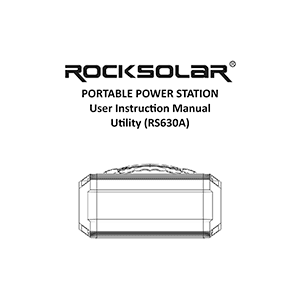 Rocksolar Utility 300W/333Wh Portable Power Station RS630A User Manual