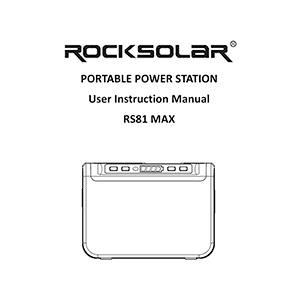 Rocksolar Weekender Max 80W/111Wh Portable Power Station RS81MAX User Manual