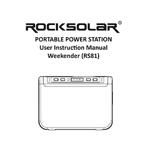 Rocksolar Weekender 80W/88Wh Portable Power Station RS81 User Manual