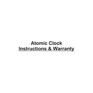 Sharp SPC1019 Atomic Digital Clock Instruction Manual